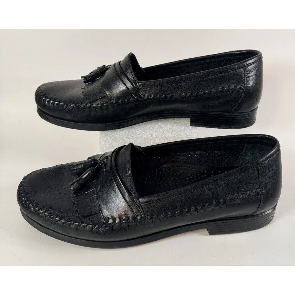 Giorgio Brutini Milan Men's Loafer Shoes Size 11 Black Leather Tassel Kilti
